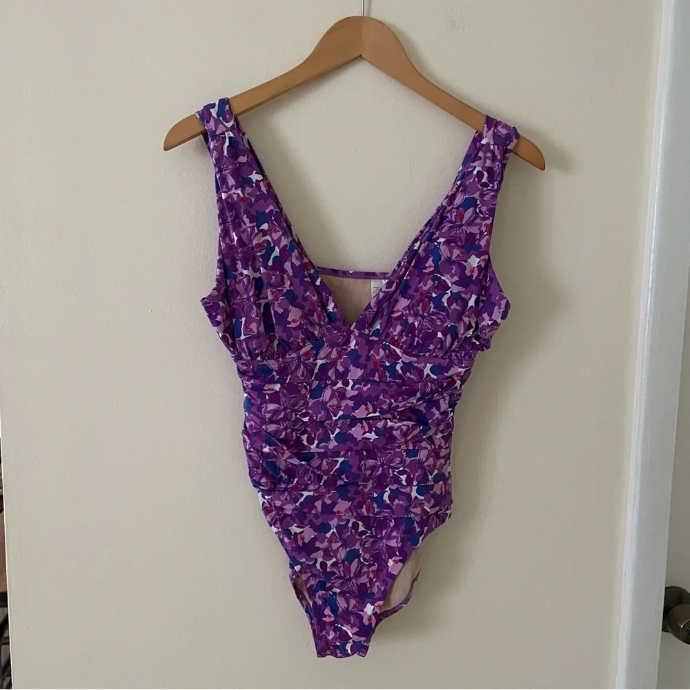 Gamet Hill Purple Floral Kids One Piece Swimsuit